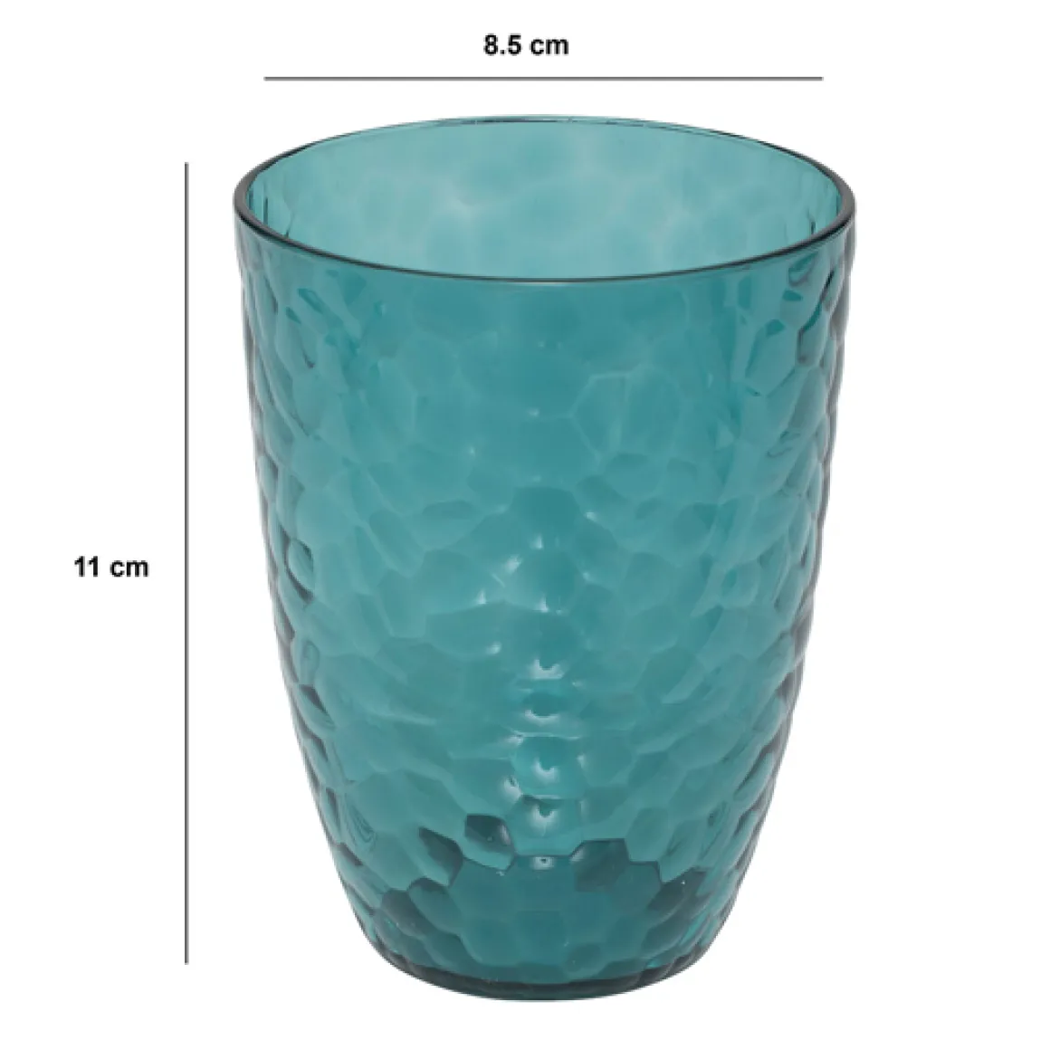 Verre à eau martelé, Bleu pétrole