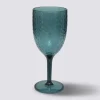 Verre à vin martelé, Bleu pétrole