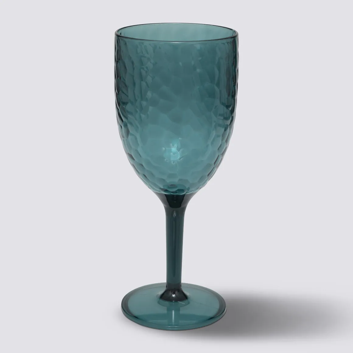 Verre à vin martelé, Bleu pétrole
