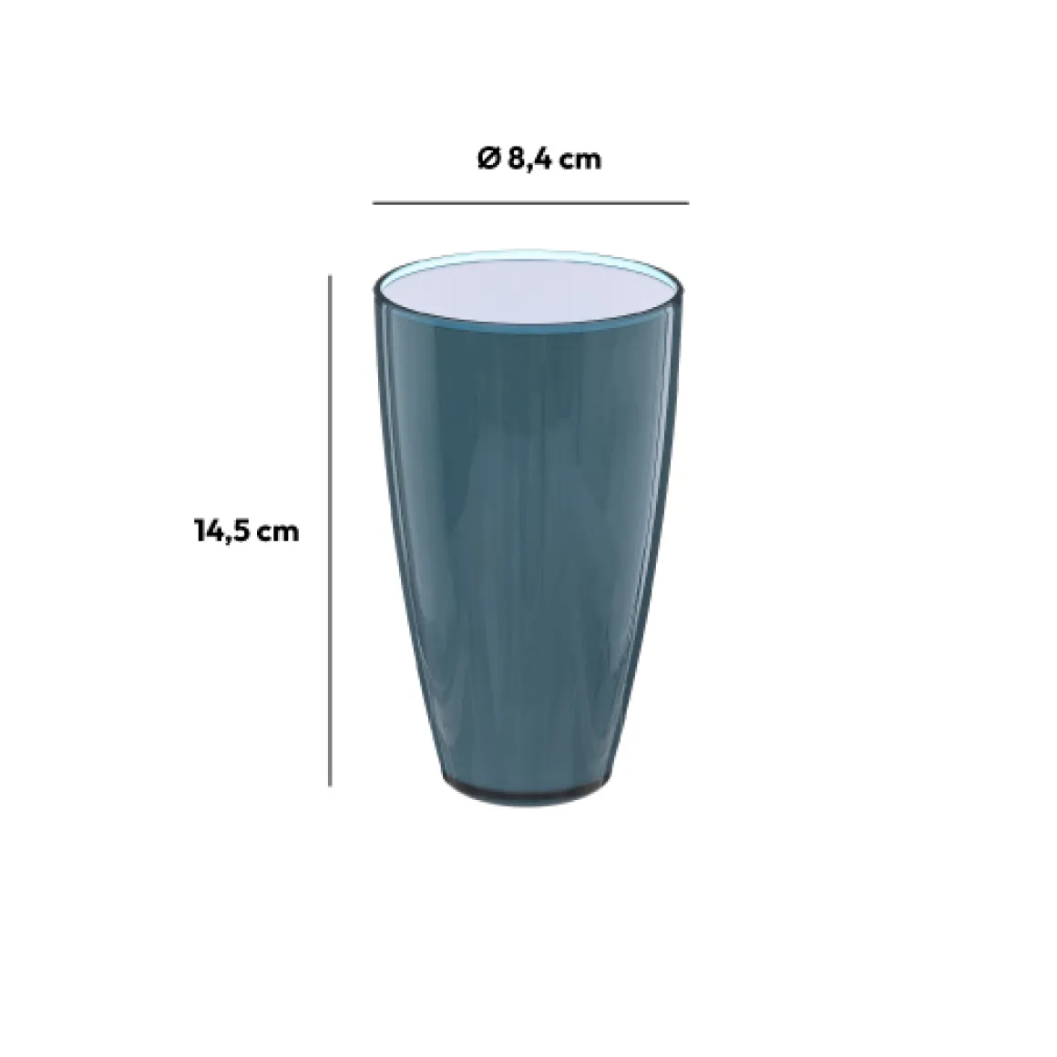 Verre 500ml, Bleu pétrole