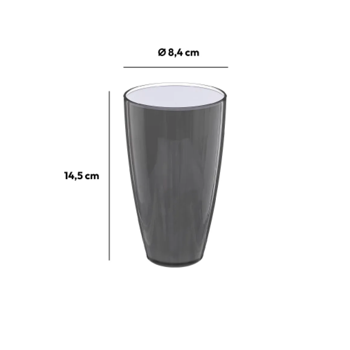 Verre 500ml, Gris charbon