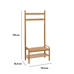 Vestiaire penderie 2 niveaux, Bambou