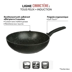 Wok aluminium forgé, 28 cm