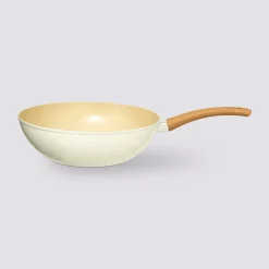 Wok aluminium forgé beige, 28cm