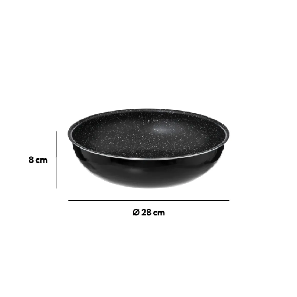 Wok aluminium pressé, 28 cm